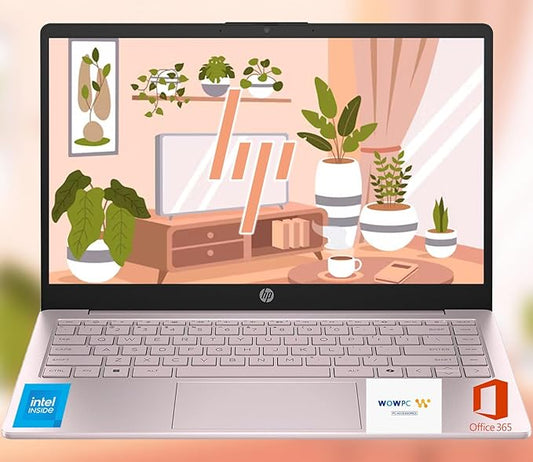 HP Ultrabook, Intel CPU, 32GB RAM, 1.6TB Storage (128GB OnBoard w/ 512GB Portable Drive + 1TB OneDrive), Up to 12 Hours Battery Life, Windows 11 Pro, Tranquil Pink, w/WOWPC 3-in-1 Bundle