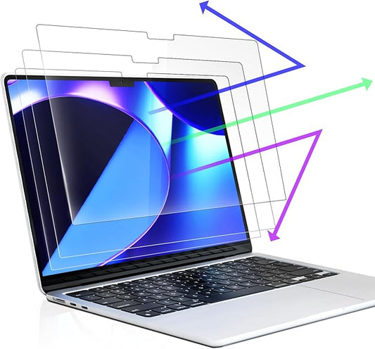 3-Pack Anti Blue Light Screen Protector for MacBook Air 13.6/13 Inch (2022-2025, M2 M3 M4 Chip), 13.6inch Mac Laptop Glare Filter Uv Blocker Shield Cover Eye Protection Film