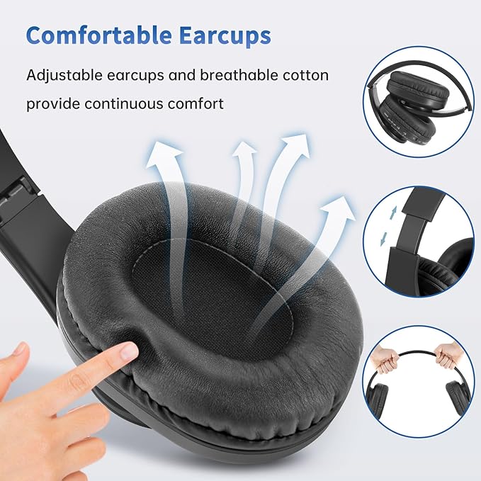 WallarGe Wireless Headphones for TV Watching, Comfortable for Seniors with Bluetooth 5.3, Easy Setup Headphones with USB Transmitter, 25 Hours Play and No Audio Delay