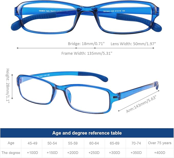 DOOViC 2 Pack Reading Glasses for Women Men TR90 Flexible Lightweight Anti Eyestrain Blue Light Blocking Computer Readers