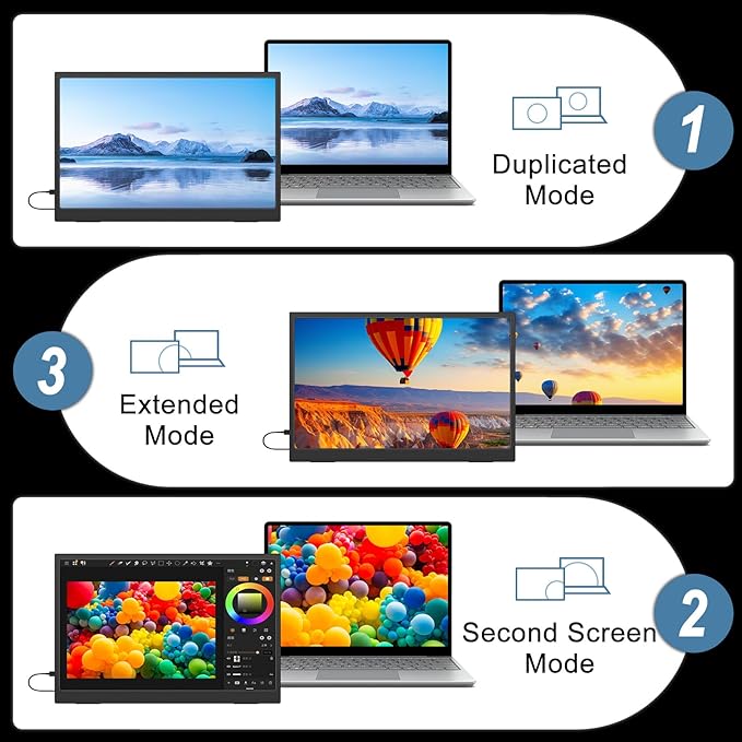 4K Portable Monitor, 15.6 Inch Screen Extender 3840×2160 UHD, 500 Nits 100% sRGB with 45° Adjustable Stand, HDMI & USB-C Computer Display for Travel Monitor Laptop & PC Mac Phone Xbox PS4 Switch