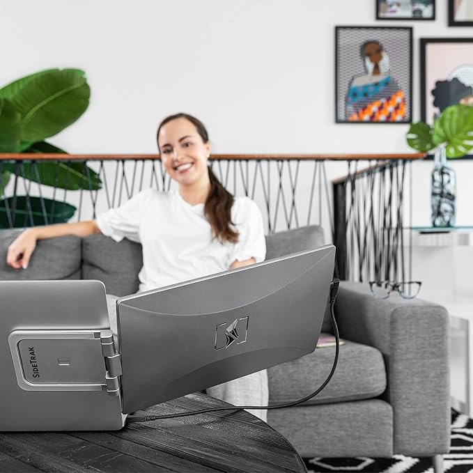 SideTrak Swivel 14" Portable Monitor - Laptop Screen Extender with Patented Swivel Hinge, Dual FHD Display, USB-C & HDMI, Dark Gray