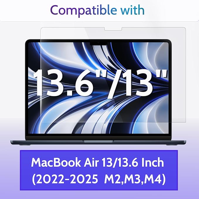 3-Pack Anti Blue Light Screen Protector for MacBook Air 13.6/13 Inch (2022-2025, M2 M3 M4 Chip), 13.6inch Mac Laptop Glare Filter Uv Blocker Shield Cover Eye Protection Film