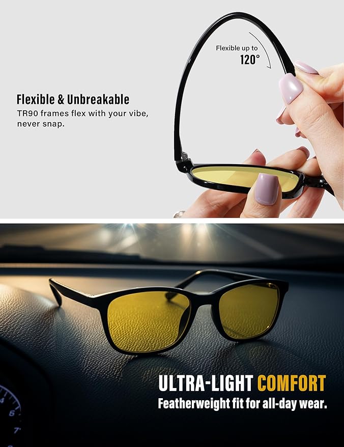 TIJN Sleep Glasses for 99.9% Blue Green Light Blocking Dual AR Coatings Red Lens for Computer Gaming Reduce Eyestrain, TR90