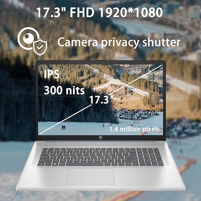 HP 2025 Essential Laptop, 17.3" FHD, Intel Core 7 150U (Beats I7 1335U), 32GB RAM, 2TB SSD, Fingerprint Reader, Backlit Keyboard, Wi-Fi 6, Win 11 Home, Blue, Bundle with ADATA 512 External SSD