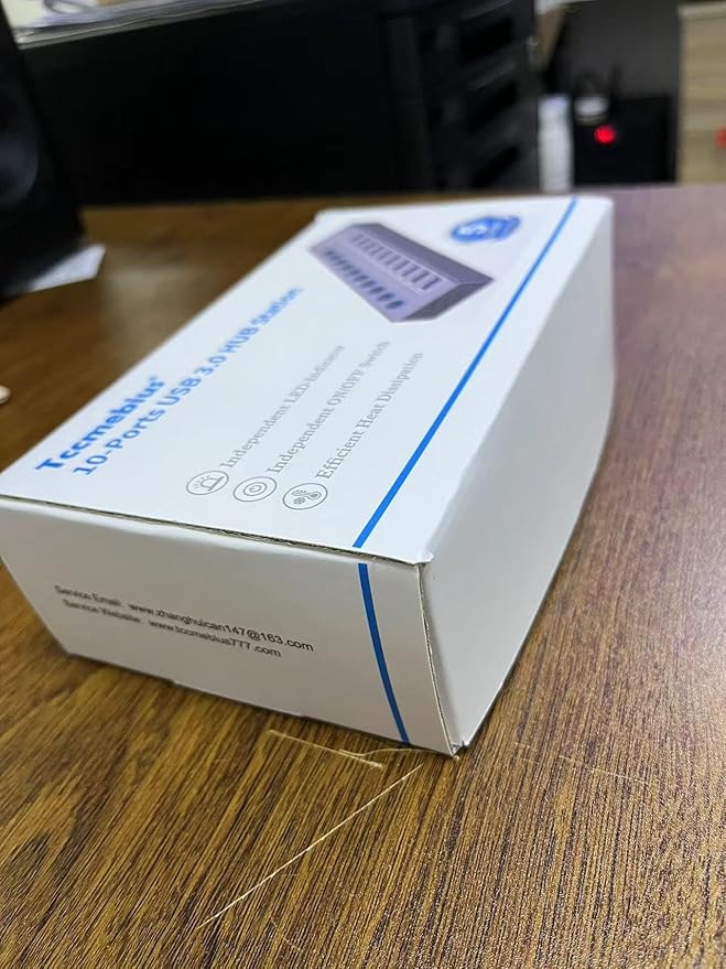 Powered 10-Port USB 3.0 Hub, USB C to 10 Ports USB Data Hub Splitter with Individual LED On/Off Switche, 3.3FT Cable, 12V/3A Power Adapter, for Laptop MacBook Pro/Air PC (Aluminum Gary)