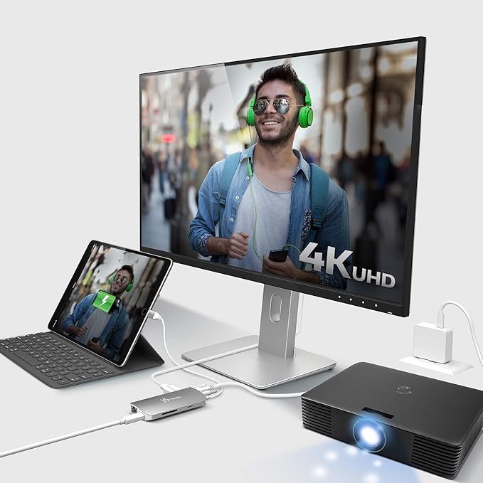 j5create USB C Hub Adapter Multi-Monitor 10-in-1 Port Docking Station 4K HDMI, VGA, Ethernet, USB 3.0, MicroSD, SD, USB-C 3.1 + Power Delivery | for PC, Laptop, Tablet, Display Connection