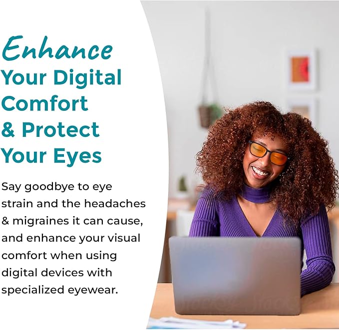 Blue Light Blocking Glasses for Women + Men - Better Sleep + Anti Eye Strain Protection - Computer Screens & Gaming