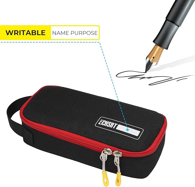 ECHSRT Large Pencil Case, Aesthetic Pen Pouch with Big Capacity, Minimalist Portable Stationery Bag with Handle for Office Organizer Aesthetic Pencil Cases