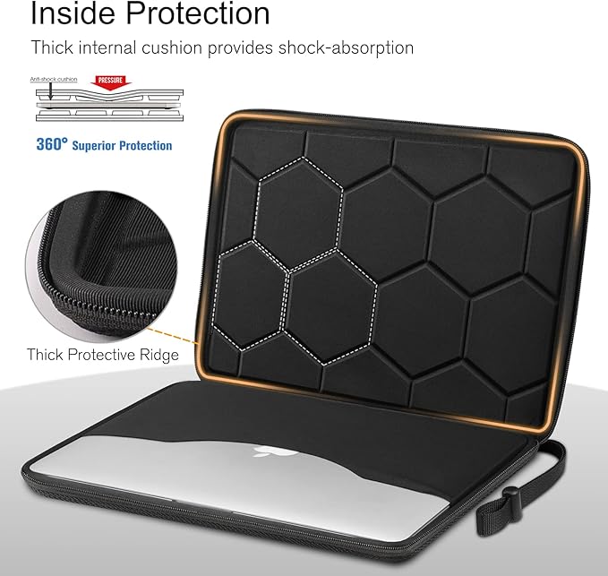 FINPAC Hard Laptop Sleeve Case for 15.3 inch MacBook Air M4 M3 M2 2025 2024, 16.2 inch MacBook Pro M4/M3/M2/M1 Pro/Max A2991 A2780 A2485 A2141, Waterproof Case for Surface Laptop/Book, Black