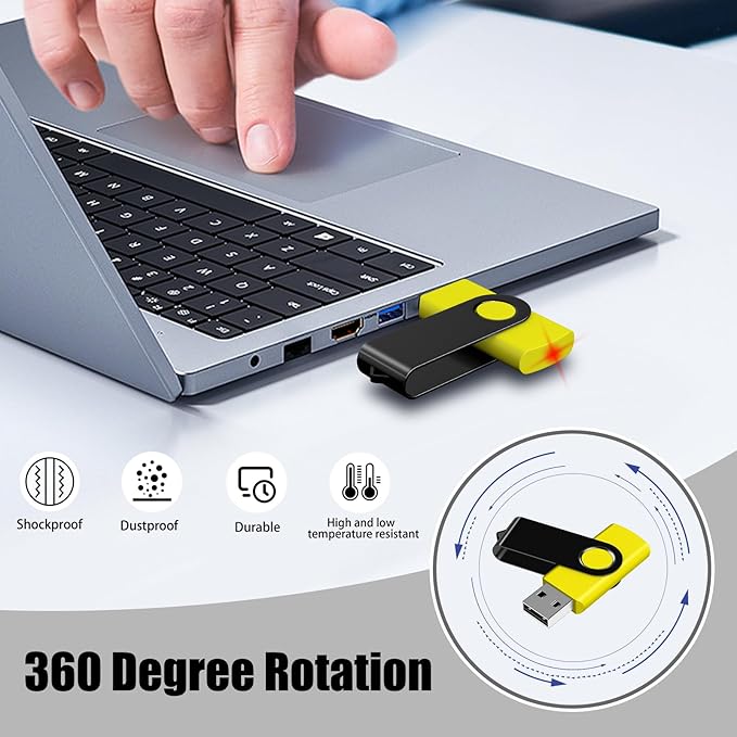 EASTBULL USB Flash Drive Bulk 4GB 20 Pack with Lanyards USB 2.0 Thumb Drive Bulk Memory Stick USB Mass Storage