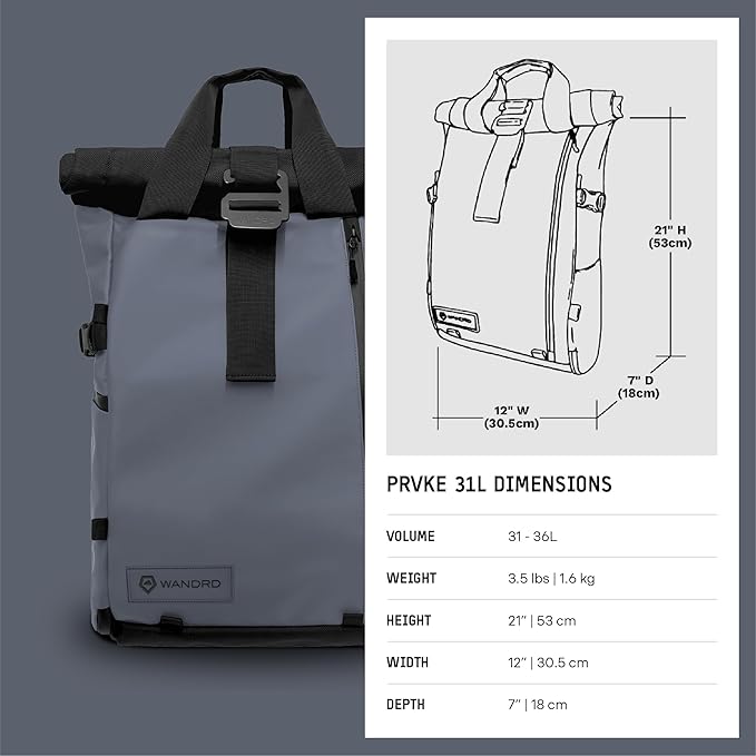 WANDRD PRVKE 31L, V3 Photography Bundle: Weather-Resistant Travel & Camera Backpack with Laptop Sleeve, Quick Side Access, Clamshell Opening – Ideal Photography & Travel Bag (Aegean Blue)