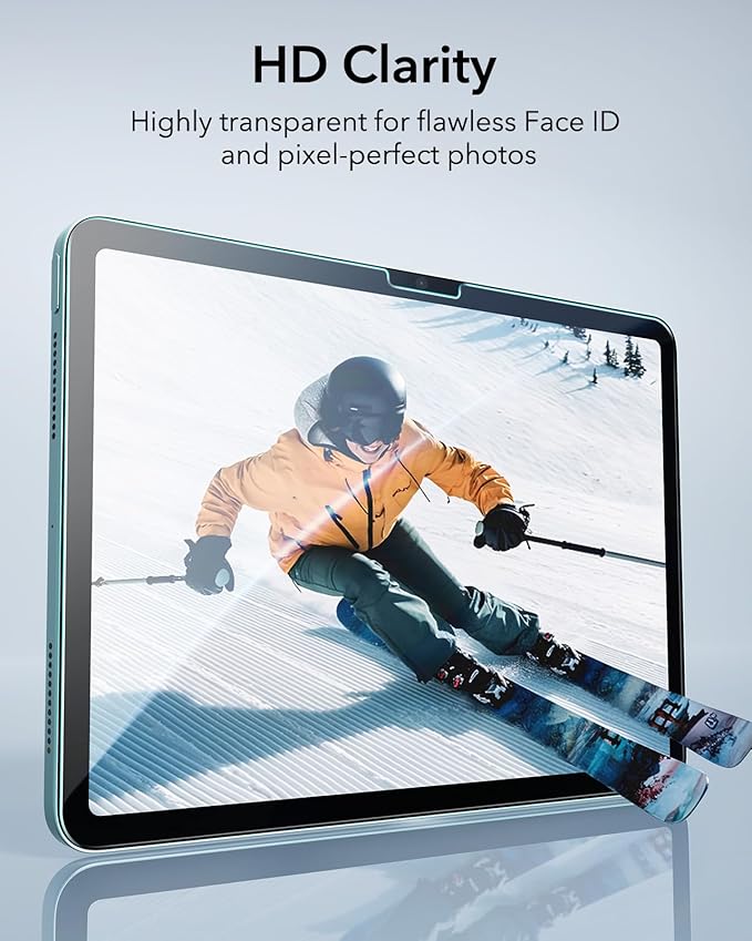 ESR 2 Pack Screen Protector for iPad Air 13 Inch M3/M2 2025/2024 (7th/6th Generation), 9H Tempered Glass Film with UltraFit Tray, Apple Pencil Support, Scratch Resistant, HD Clarity, Bubble Free