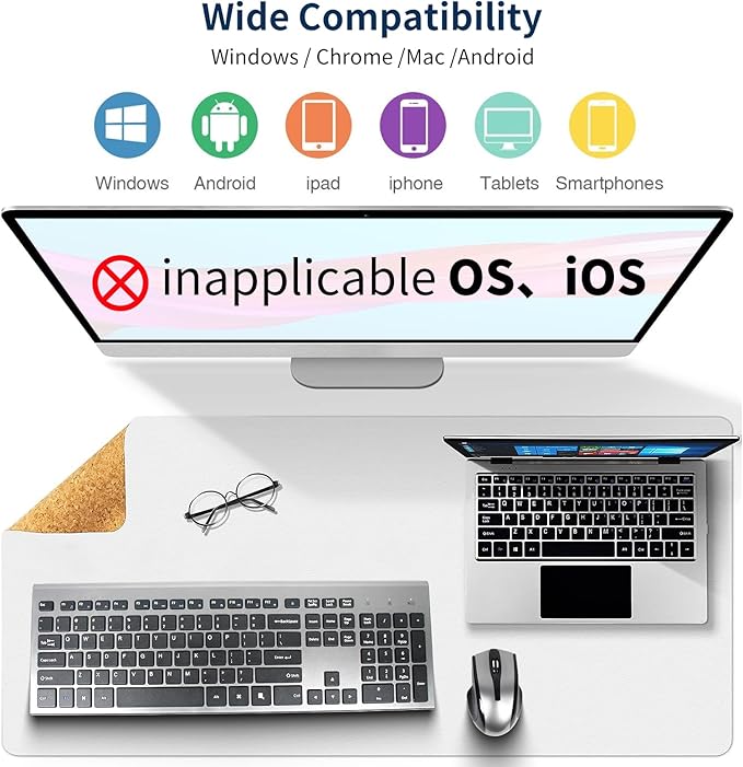 Wireless Keyboard and Mouse Combo 17inch Full Size 2.4G USB Ergonomic Slim Wireless Keyboard for PC Laptop Tablet Desktop Computer,Windows Silver Gray (Black Gray)