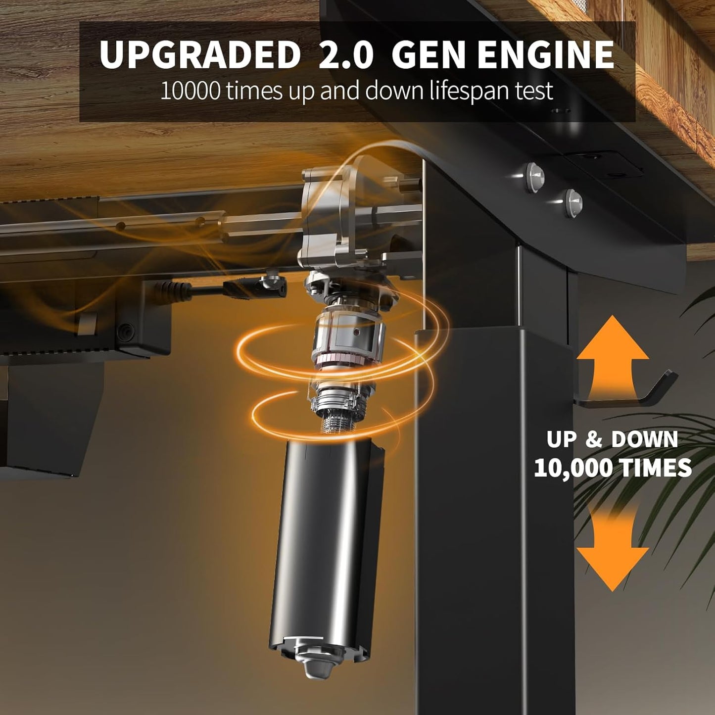 48 * 30 Inches Electric Standing Widened Desk Adjustable Height with 4 Drawers, Double Storage Shelves Stand Up Desk, Home Office Workstation Sit Stand up Desk (Light Rustic Brown)