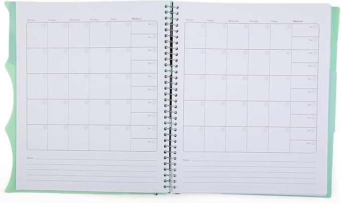 Mintra Office Durable PREMIUM Spiral Notebook (Sage Green, 3 Subject (8.5in x 11in))