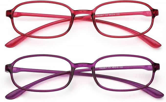 AQWANO 2 Pack Blue Light Blocking Computer Reading Glasses UV Protection Flexible TR90 Frame Lightweight Readers Glasses for Women Men +1.0