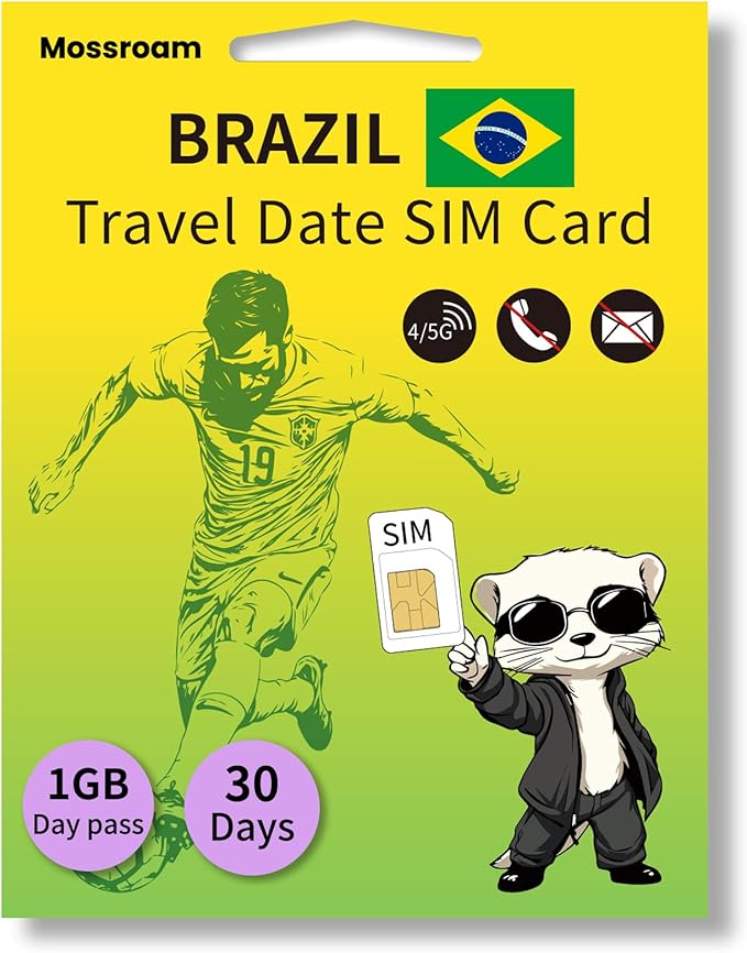 Brazil 3 in1 Physical SIM - Prepaid 4G/5G LTE Data for Tourists - No Contracts, No Roaming - Easy Setup for Unlocked Devices