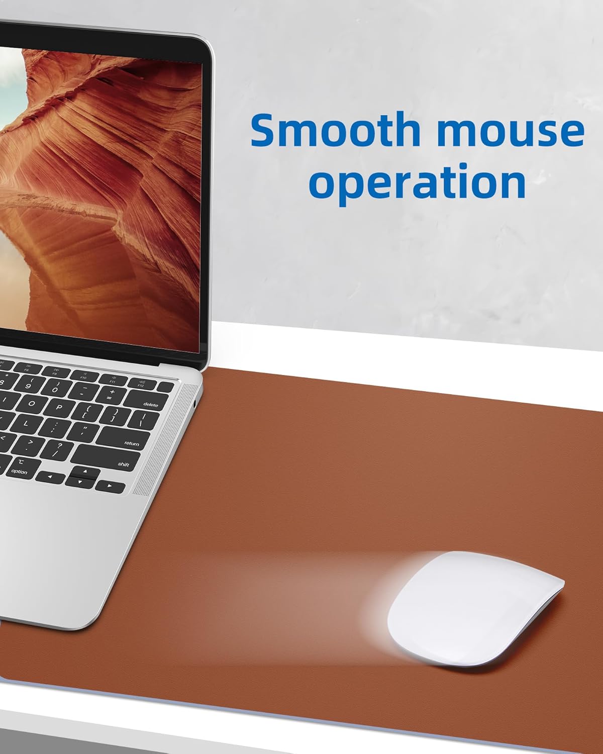 Leather Desk Pad Blotter,Mouse Pad,Office Desk Mat, Non-Slip PU Leather Desk mat,Large Desk mat,Waterproof Keyboard mat for Office/Home/Decor (Light Brown,35" x 17")