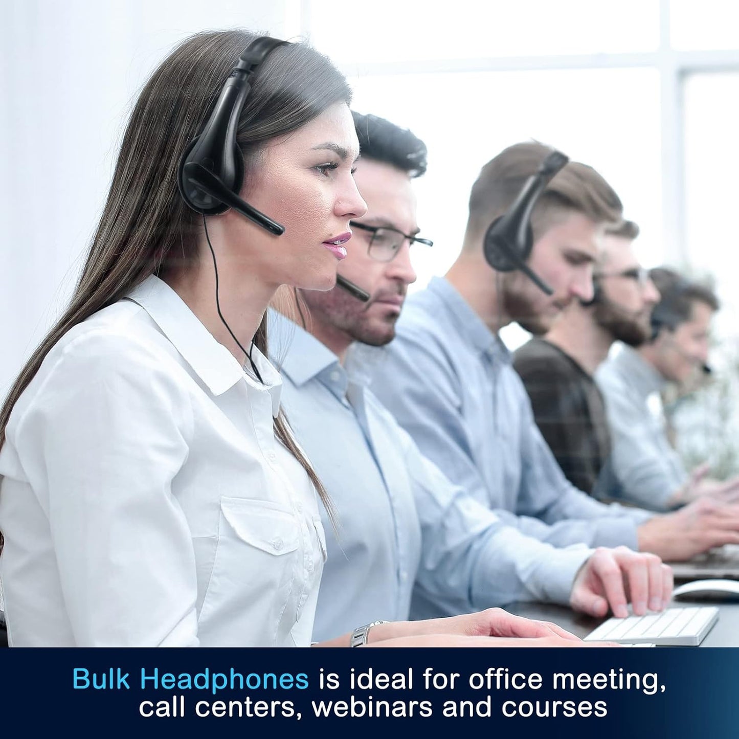 Yunsailing 20 Pack Bulk Classroom Headphones with Microphone Students Kids Wired School Class Set Headphones for School Library Computer Office Adults 3.5 Jack Universal Plug(Black)