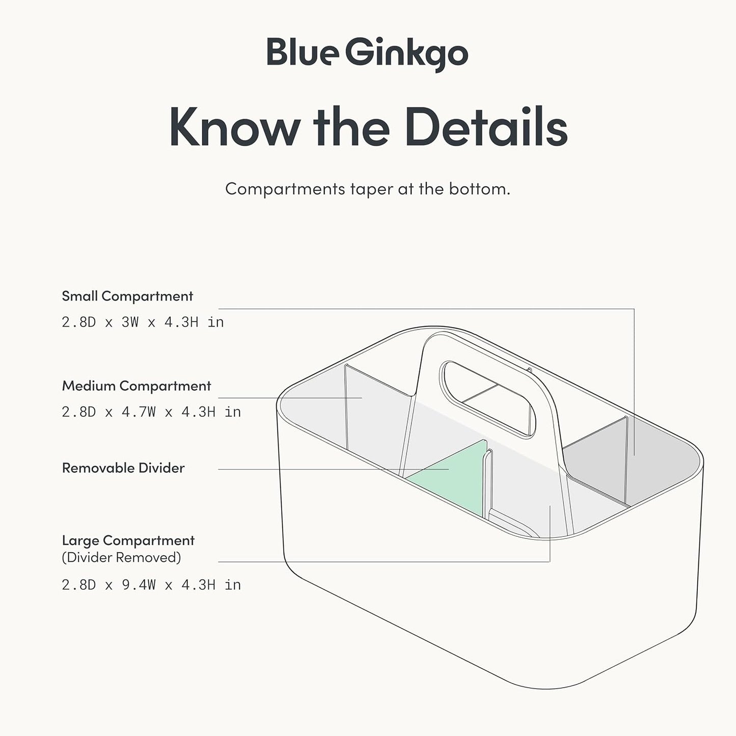 BLUE GINKGO Stackable Organizer Caddy – Korean-Made Portable Tote for Bathroom, Office, Crafts, or School Supplies (Rectangle, Yellow)