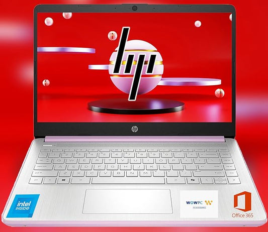 HP Ultrabook, Intel CPU, 16GB RAM, 1.6TB Storage (128GB OnBoard w/ 512GB Portable Drive + 1TB OneDrive), Up to 12 hrs Battery Life, Windows 11 Pro, Honey Lavender, w/WOWPC 3-in-1 Bundle