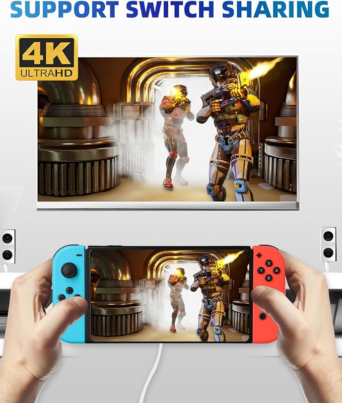 USB C Hub, 4K USB C to HDMI Adapter Multiport AV Converter with 100W PD Output C Port & USBA 3.0 Port Compatible for MacBook Pro/Air, iPad, Tablets, Switch, TV, Monitor and More