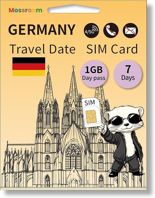 Germany SIM Card-High Speed 4/5G LTE for Fast Browsing,7 Days Plan,1GB Prepaid Data Daily, 3 in 1 SIM Card for German Business Travelers