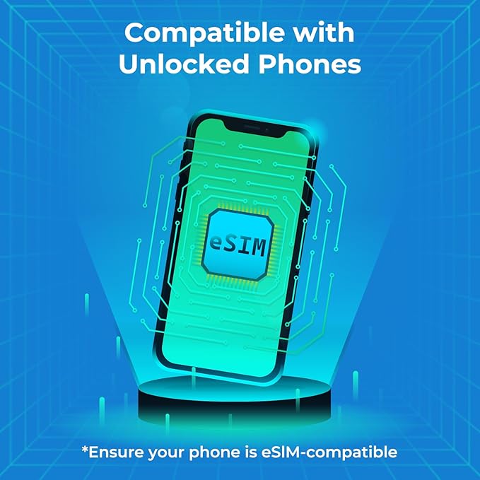 eSIM for Global Travel for 1GB 30 Days - 5G/4G High Speed Network Prepaid eSIM in 77+ Countries, QR Code Activation, Data ONLY, No Voice/SMS