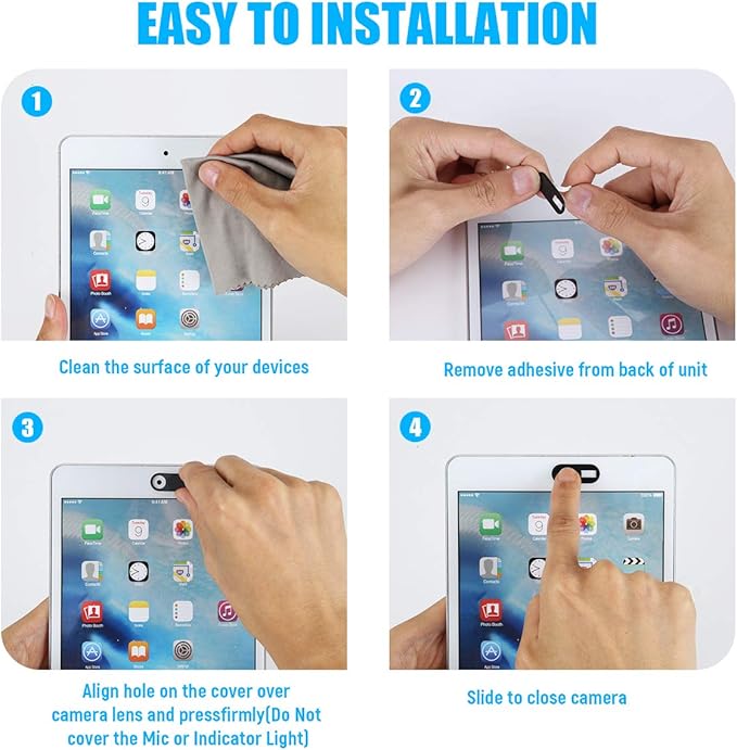 Camera Cover Slide, Ultra-Thin Laptop Accessories, Laptop Camera Cover Slide Blocker for Macbook, iMac, Laptop, Desktop, iPad, iPhone, PC & Tablet Protect Privacy Security (Multicoloured-12 Pack)