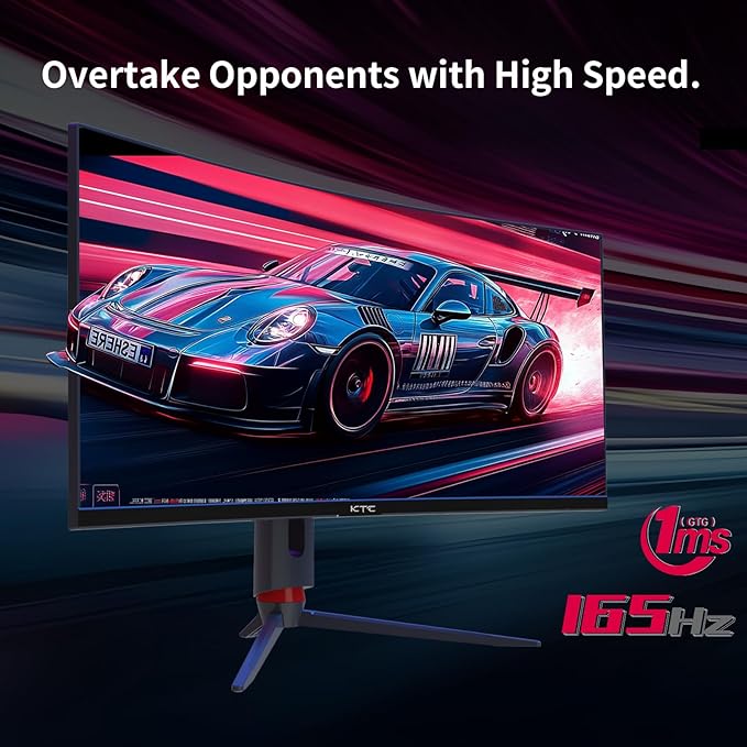 KTC 34 Inch Curved Ultrawide Gaming Monitor, 21:9, 3440x1440p 165Hz 1ms, 1500R Curved Monitor, Freesync G-sync Compatible, HDMI 2.0 x2 & DP1.4 x 2, Height/Tilt/Swivel/Pivot, H34S18S