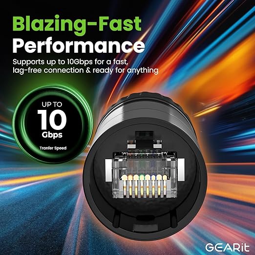 GEARit Shielded CAT6 Ethercon Cable (100 Feet) Professional Audio & Lighting RJ45 EtherCON-Compatible Cable for Studio, Stage, Concerts - 100ft Blue