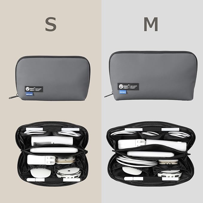 RIGHT AWAY Electronic Organizer,Waterproof Travel Accessories Storage, Tech Pouch for Cord, Power bank, Airpods, Daily Items