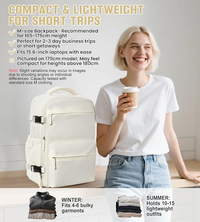 Vacuum Travel Backpack with Pump for Women, Personal Item Carry on Vacpack Backpacks Flight Approved 18x14x8 inches for Men,Laptop Waterproof Work Compression bags Casual Daypack,Beige