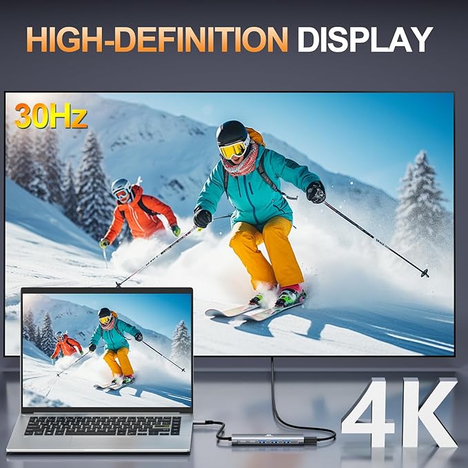 USB C Hub, 8 in 1 USB C Docking Station with 4K HDMI, 3 USB 3.0 Ports, Type-C Port, 100W PD, SD/TF Card Reader, Laptop Docking Station Compatible for MacBook Pro/Air, Dell XPS, HP, Chromebook