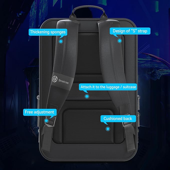 Smatree Hard Double Laptop Backpack for 16 inch ASUS ROG Strix SCAR 16 2025/2024/2023, ROG Strix G16 2025/2024/2023, ROG Zephyrus G16 2025/2024, Razer Blade 16, Alienware M16, DELL G16,HP Victus/OMEN