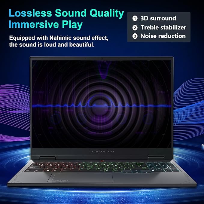 Thunderobot Radiant 16 4060 2.5K Gaming Laptop, 16" WQXGA 240Hz Display, 14th Gen i7-14650HX, GeForce RTX 4060, 32GB DDR5 RAM, 2TB PCIe SSD, RGB Backlit Keyboard, Wi-Fi 6, Win 11, Gray