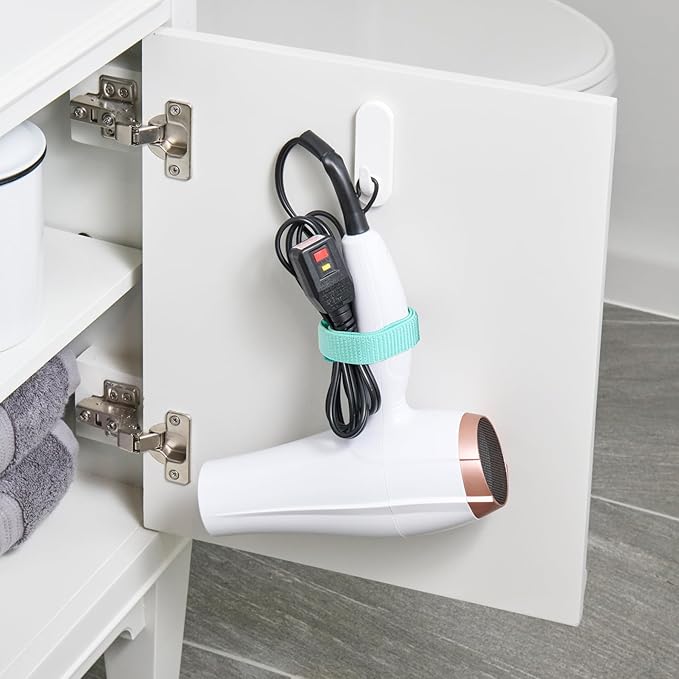 Wrap-It Storage Cinch Straps - 12" (6-Pack) Turquoise - Reusable Cable Organizer and Home Office Organizer Cord Wraps for Appliances