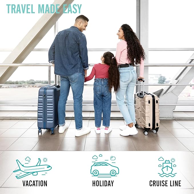 Veken 8 Set Packing Cubes for Kids & Toddler, Airplane Travel Essentials, Beach Vacation & Road Trip Suitcase Organizer Bags Set for Luggage, with Hanging Toiletry & Shoe Bag