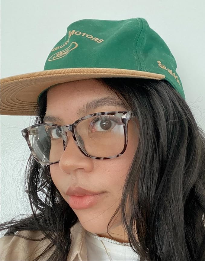 TIJN Blue Light Blocking Glasses for Women Men Clear Frame Square Nerd Eyeglasses Anti Blue Ray Computer Screen Glasses