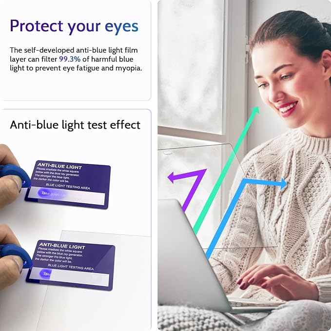 3-Pack Anti Blue Light Screen Protector for MacBook Pro 13 Inch(2016-2022,M1,M2)&MacBook Air 13In(2018-2021,M1), 13.3" Mac Laptop Glare Filter Uv Blocker Shield Cover Eye Protection Film