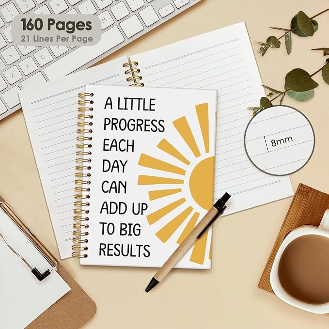 Wheatwin Positive Affirmations Notebook Journal, Motivational Inspirational Office Notebooks for Note Taking Work, Hardcover Spiral Notebook Gifts for Student Kids Teen 5.5x8.3