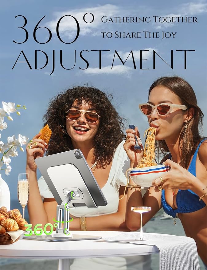 LISEN for iPad Stand for Desk,2025 Adjustable Tablet Stand Holder Metal iPad Holder Switch Mount,Desk Accessories for Women Men ipad Mount Kitchen Fits 4-12.9" Tablet/Monitor/Switch/iPhone/Kindle