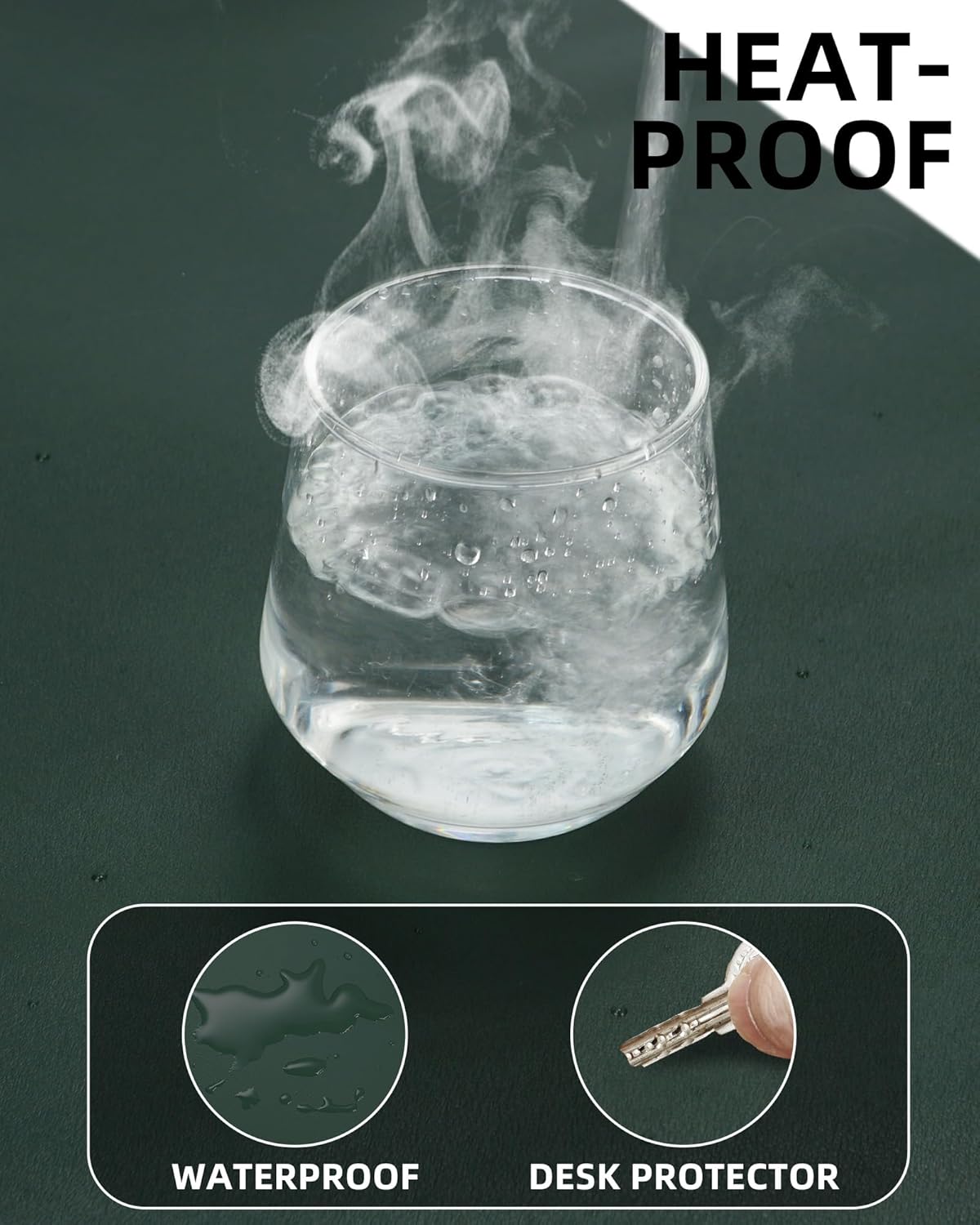 Large Desk Mat55 x24 - Premium Non-Slip Desk Pad, Waterproof and Scratch-Resistant Office Desk Protector, Large Desk pad Workspace Mat for Home and Office(Dark Green)