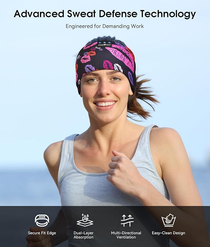 MUSICOZY Sleep Headphones Bluetooth 5.4 Headband, Wireless Earphones Music Sleep Earbuds Sleeping Eye Mask with HD Stereo Speakers for Workout Running Travel Yoga, Ideal Gifts for Women Men