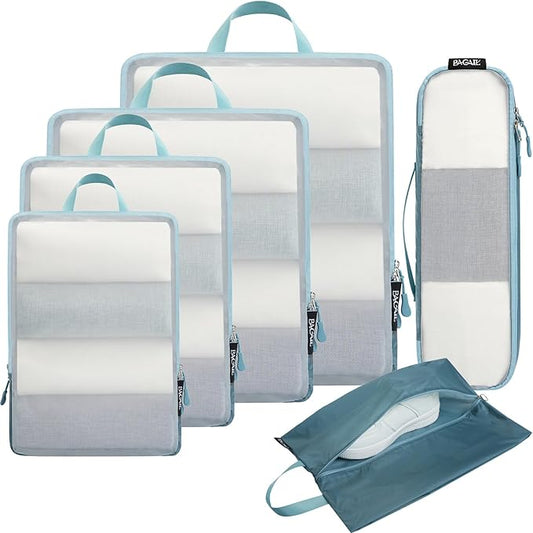 BAGAIL 6 Set Ultralight Compression Packing Cubes Packing Organizer for Travel Accessories Luggage Suitcase Backpack