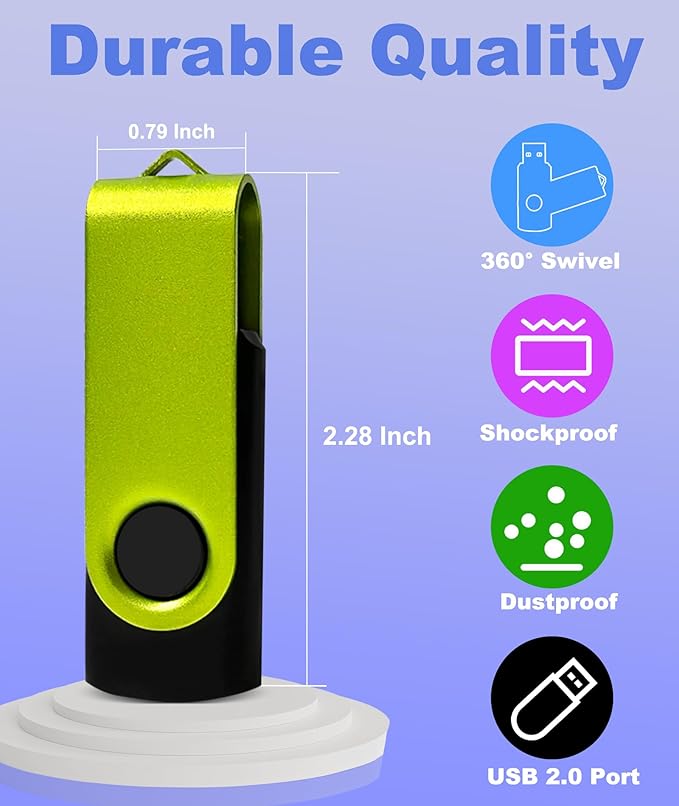 4GB USB Flash Drive 10 Pack, Nicepicten USB 2.0 Thumb Drives Zip Drive USB 4GB Memory Stick Swivel Pendrive Jump Drives Multipack with 10PCS Lanyard for Events Office (Colorful 10Pack 4 GB)