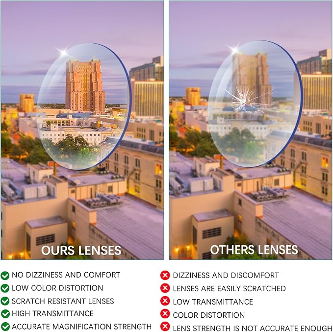 VIDEBLA Computer Reading Glasses Men and Women Anti Eyestrain Blue Light Blocking Glasses for Reading (6 Pack Mix, 2.0, x)