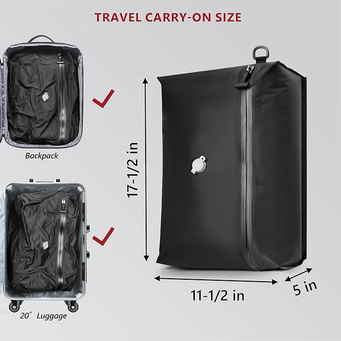 SUOCO Travel Pack Vacuum Kit, Travel Vacuum Bags with Wireless Electric Pump, Clothing Compression Packing Cubes for Carry-On Luggage Backpack Suitcase, 1 Small