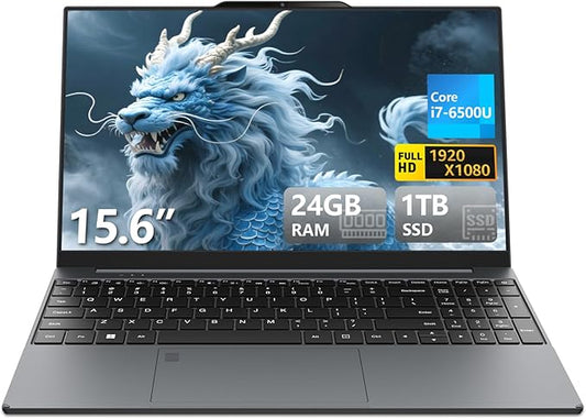 2025 Gaming-Laptop, 15.6 inch Laptop with Core-i7, Laptops 24GB DDR4 1TB SSD, Laptops with Backlit Keyboard, Fingerprint Unlock, Lap top for Student/Work/Business Win 11 Pro, Mini-HDMI TF Port